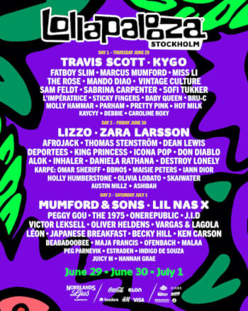 Lollapalooza Festival Stockholm 2023 Artwork