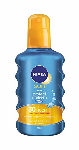 Nivea Sun Protect & Refresh Kühlendes Transparentes Sonnenspray LSF 30, 1er Pack (1 x 200 ml)