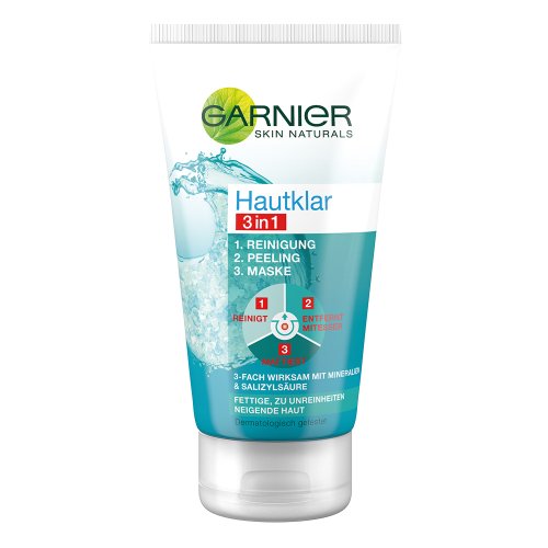 Garnier Hautklar 3in1 Reinigung + Peeling + Maske, 150 ml