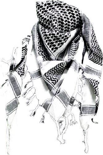 Palästinenser Tuch Schal - Weiß Schwarz