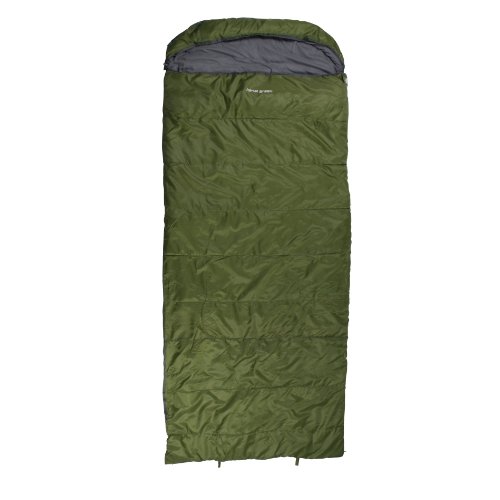 10T Kenai Green - Einzel Decken-Schlafsack mit Halbmond-Kopfteil Komfortmaße 235x100cm grün bis -21°C