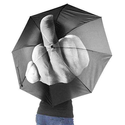 Regenschirm mit Mittelfinger Print - Stinkefinger Taschenschirm 100cm
