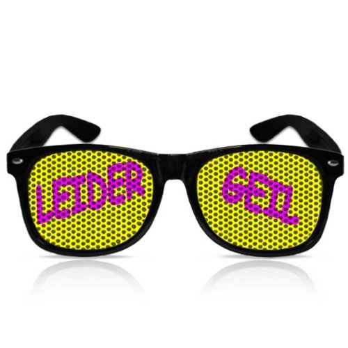 Partybrillen beklebte Sonnenbrille bedruckte Pilotenbrille mit Motiv Promotionbrillen - Leider geil (Schwarz)