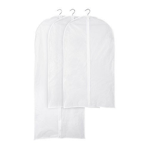 IKEA SVAJS Kleiderschutzhülle 3er Set transparent weiß Anzugschutz Hülle Schutz