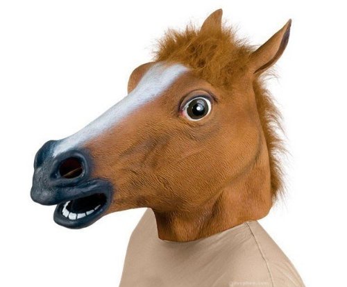 Bingsale Pferdemaske für Halloween Maske latex Tiermaske Pferdekopf Pferd Kostüm
