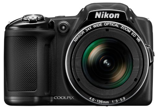 Nikon Coolpix L830 Digitalkamera (16 Megapixel, 34-fach opt. Zoom, 7,6 cm (3 Zoll) RGBW-LCD-Display, bildstabilisiert, Dynamic-Fine-Zoom, Full-HD) schwarz