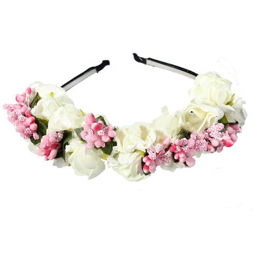 Weiß Blumen Boho Blumenstirnband Garland Festival Hochzeit Braut Haarband Kopfband Kranz