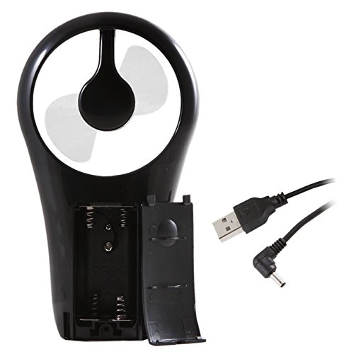 G-HUB ® - USB FAN / USB-Ventilator - Hand Held Wiederaufladbare Batterie betriebene USB-Ventilator - Pocket Size Vollständig Tragbare Reise-Fan in SCHWARZ