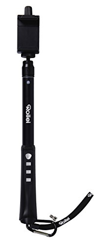 Rollei 21533 Selfie Stick Teleskopstange mit integrierter Bluetooth-Fernbedienung schwarz