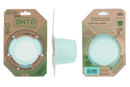 BNTO by Cuppow - Canning Jar Lunchbox Adaptor - Wide Mouth - 6oz - Mint Green