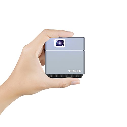 Tenker Cube Beamer DLP Video Projektor 2.1 in³ Unterstützung Wifi 1080P Multimedia HDMI USB SD Card Smartphone Laptop TV für Home Entertainment Games(Mit Batterie)